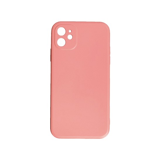 Capa de Silicone com Moldura de Câmera para Apple iPhone 12 Rosa